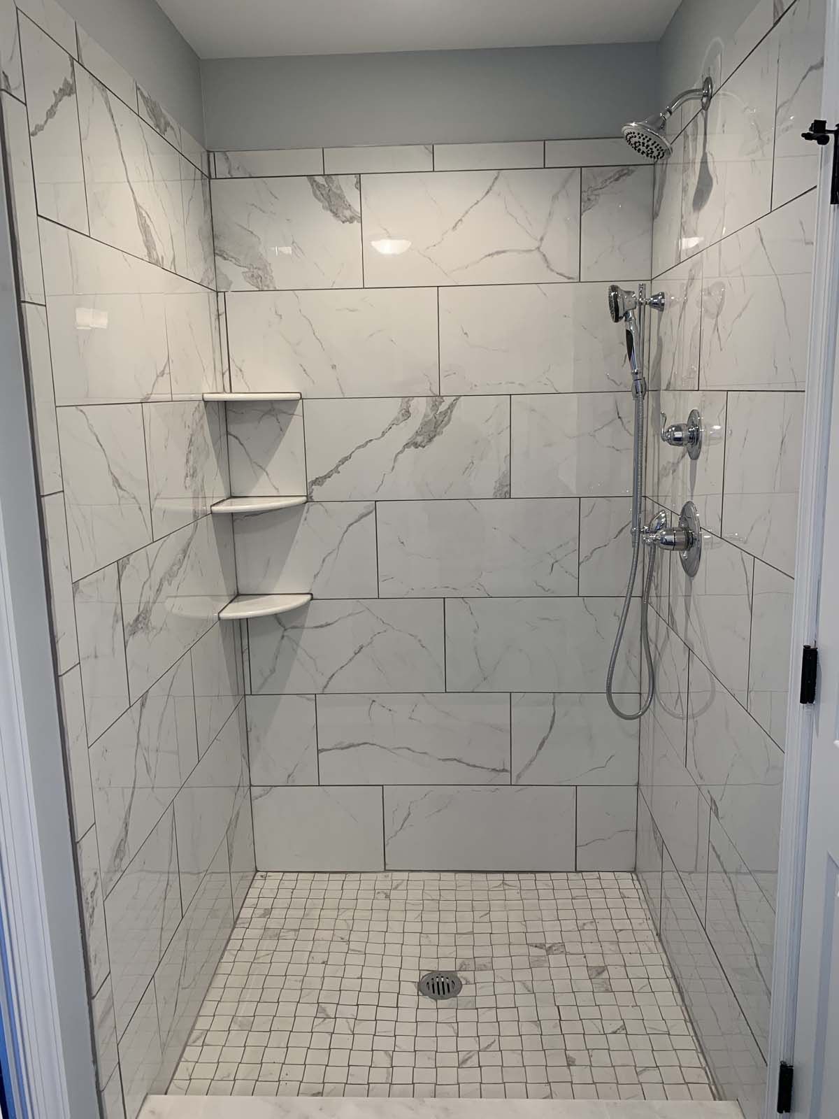 Walk-in shower | renovating home for accessibility | Kenny Construction