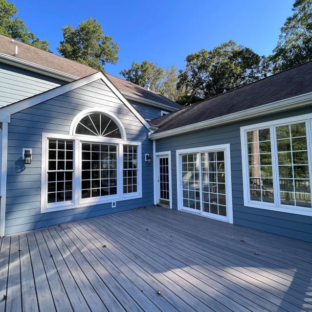 Home in Newtown Square with new deck | James Hardie Siding Newtown Square | Kenny Construction Group